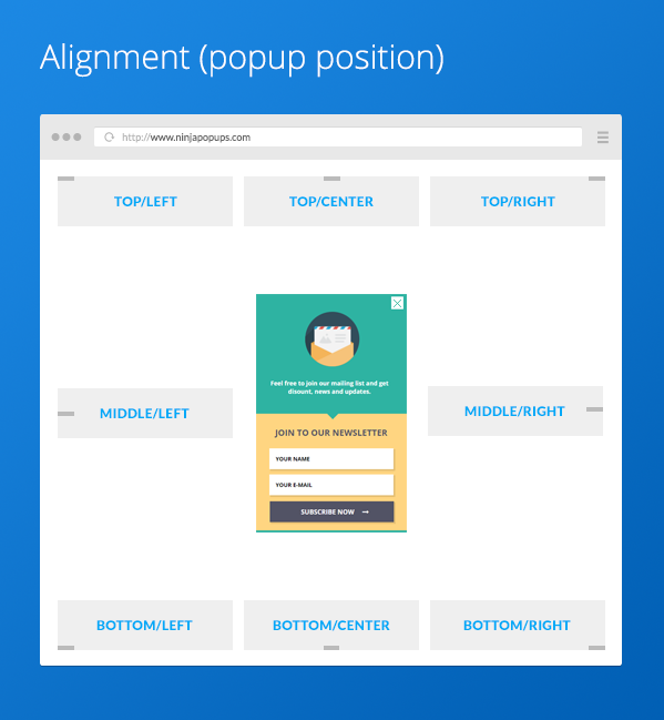 Ninja Popups alignment