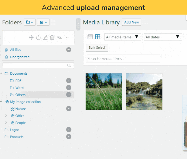 Real Media Library upload management