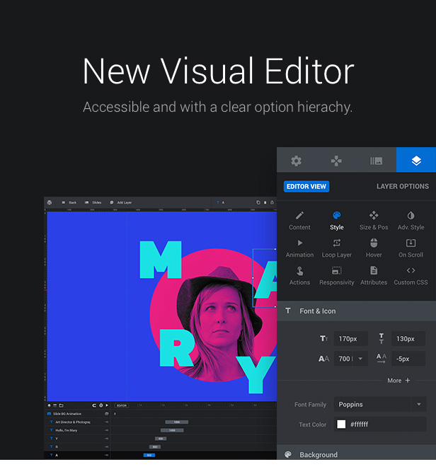 Slider Revolution Responsive visual editor