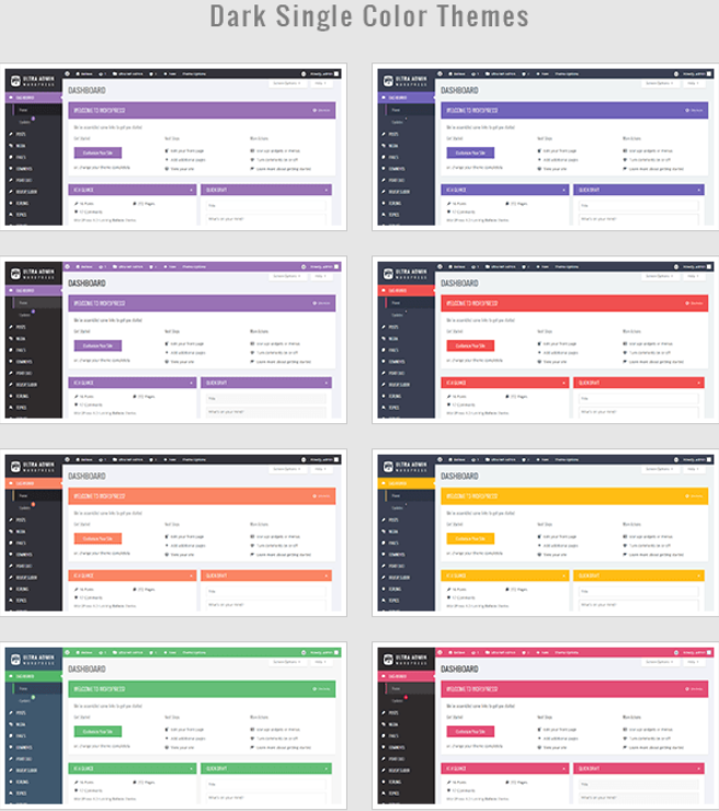 Ultra admin wp dark single color themes