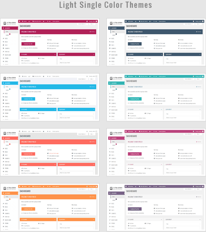 Ultra admin wp light single color themes