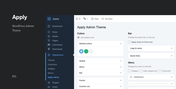 apply admin theme