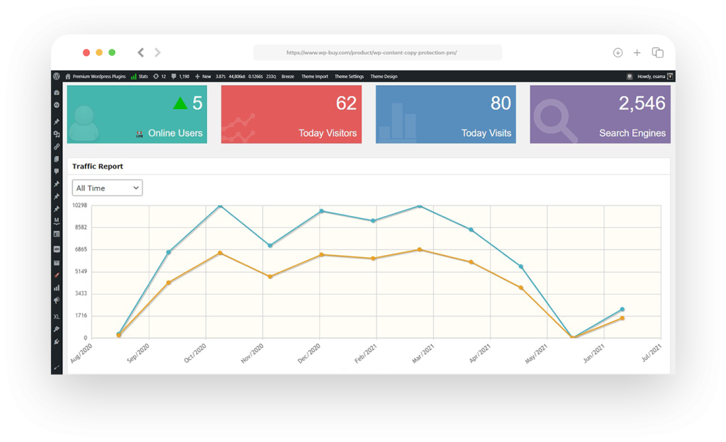 Visitor Traffic Real Time Statistics