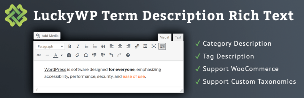 LuckyWP Term Description Rich Text