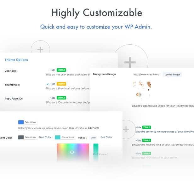 wpadmin highly customizable